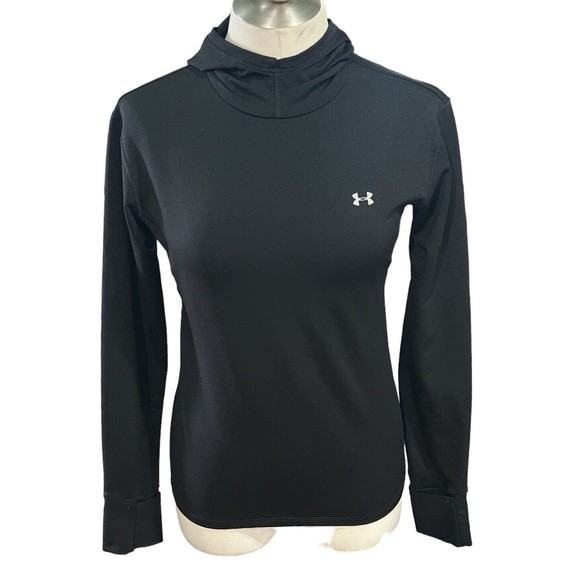 Under Armour women's Black Running Hoodie pullover Size Large EUC - Picture 1 of 5